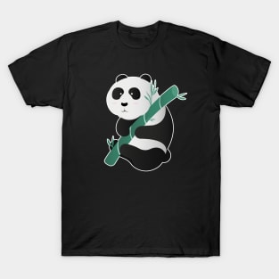 Kawaii Panda Hugging Bamboo. T-Shirt